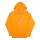 CHAMPION Mens Orange ¼ Zip Hoodie XS Cotton Blend Pullover Sweatshirt