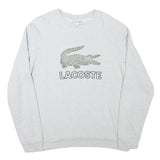LACOSTE Mens Grey Cotton Blend Crew Neck L Sweatshirt Logo Print