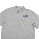 CARHARTT Mens Grey Work Shirt XL Viking Construction Cotton Blend Button Down