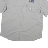 CARHARTT Mens Grey Work Shirt XL Viking Construction Cotton Blend Button Down