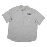 CARHARTT Mens Grey Work Shirt XL Viking Construction Cotton Blend Button Down