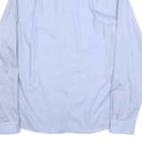 TOMMY HILFIGER Mens Blue Slim Fit Shirt M Stripe Button Collar Elegant