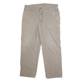 CARHARTT Mens Cotton Beige Loose Straight Trousers W40 L32 Workwear Utility