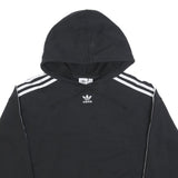 ADIDAS Womens Black Pullover Hoodie UK 6 Cotton Blend Cropped Top