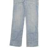 X M LANG Womens Jeans Light Blue Regular Fit Straight Denim W30 L31 Embroidered