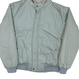Womens Light Grey Zip Hooded Nylon Jacket XL Casual Outdoor Bomber Style