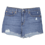 LEVI'S Womens Denim Blue Cut-Off Shorts M W34 Distressed Style