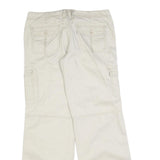 NO BOUNDARIES Womens Cotton Blend Cream Relaxed Wide-Leg Trousers W34 L32 Cargo