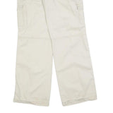NO BOUNDARIES Womens Cotton Blend Cream Relaxed Wide-Leg Trousers W34 L32 Cargo