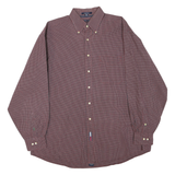 TOMMY HILFIGER Mens Red & Blue Checked Shirt XL Classic Button Down Cotton Blend