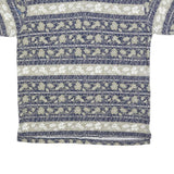 REGATTA Mens Blue & Beige Floral Short Sleeve Polo Shirt L Cotton Blend Casual