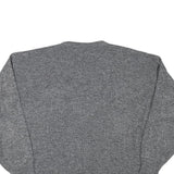 Mens Grey & Maroon Patterned Jumper Crew Neck Basic Knit L Acrylic Blend Casual