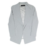 ZARA Womens Light Grey Tailored Jacket S Polyester Blend Plain Elegant Formal