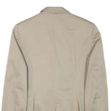 ZARA BASIC Womens Beige Cotton Blend Blazer Jacket S Tailored Classic Button