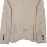 ZARA BASIC Womens Beige Cotton Blend Blazer Jacket S Tailored Classic Button
