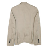 ZARA BASIC Womens Beige Cotton Blend Blazer Jacket S Tailored Classic Button