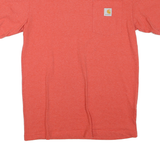 CARHARTT Mens Red Pocket T-Shirt S Short Sleeve Crew Neck Cotton Blend Casual