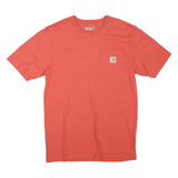 CARHARTT Mens Red Pocket T-Shirt S Short Sleeve Crew Neck Cotton Blend Casual