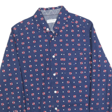NAUTICA Mens Blue & Red Patterned Casual Shirt XS Classic Fit Stylish