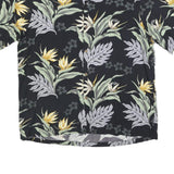 MD FASHION Mens Black & Yellow Hawaiian Shirt XL Rayon Floral Short Sleeve
