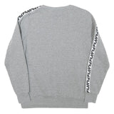 FILA Womens Grey Sweatshirt Crew Neck UK 14 Logo Tape Sleeve Casual Pullover