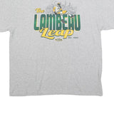 Mens Grey The Lambeau Leap Cotton Blend Graphic T-Shirt XL Short Sleeve Crew