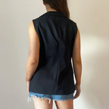 Floria Waistcoat - Medium Black Polyester Blend