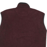 CHAMPION Mens Maroon Zip Up Fleece Jacket L Polyester Sleeveless Casual