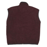CHAMPION Mens Maroon Zip Up Fleece Jacket L Polyester Sleeveless Casual