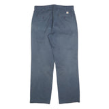 CARHARTT Mens Cotton Blend Blue Regular Straight Trousers W32 L32 Classic