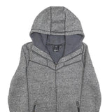 BENCH Womens Grey Hooded Zip Jacket S Polyester Blend Plain Lightweight