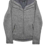 BENCH Womens Grey Hooded Zip Jacket S Polyester Blend Plain Lightweight
