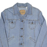 LEVI'S Womens Blue Denim Button Jacket UK 12 Cotton Blend Long Sleeve Regular