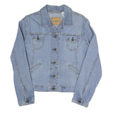 LEVI'S Womens Blue Denim Button Jacket UK 12 Cotton Blend Long Sleeve Regular