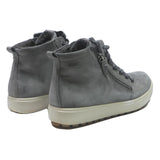 ECCO Womens Soft 7 Zip Up Ankle Boots Grey Suede UK 5 Comfortable Stylish Casual
