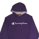 CHAMPION Womens Purple Hoodie L Cotton Blend Pullover Casual Hooded Sweatshirt