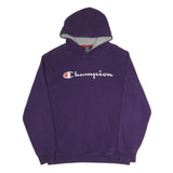 CHAMPION Womens Purple Hoodie L Cotton Blend Pullover Casual Hooded Sweatshirt