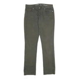 TOMMY HILFIGER Womens Regular Fit Straight Leg Denim Green W32 L34 Zip Cotton