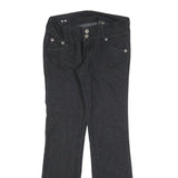 BRITZZY Womens Jeans Black Slim Straight Denim W28 L30 Embroidered Pockets