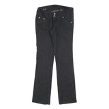 BRITZZY Womens Jeans Black Slim Straight Denim W28 L30 Embroidered Pockets