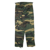 Womens Polyester Blend Regular Fit Camouflage Zip Closure Trousers W32 L30 Cargo