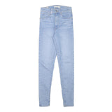 LEVI'S Womens Slim Light Blue Denim Jeans W24 L28 Stylish Cotton Blend Zip