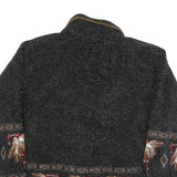 COUNTY CLOTHING Womens Black Button Jacket M Polyester Blend Aztec Pattern