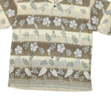 CACTUS Mens Beige & Cream Floral Print Short Sleeve Shirt M Casual Summer