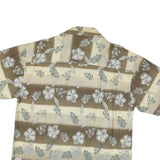 CACTUS Mens Beige & Cream Floral Print Short Sleeve Shirt M Casual Summer