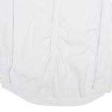 NAUTICA Mens White Blue Check Cotton Blend Shirt XL Button Down Long Sleeve