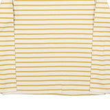LEVI'S Womens White & Yellow Striped Basic Top Long Sleeve Round Neck S Cotton