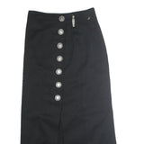 STOCKERPOINT Womens Black Polyester Straight Long Skirt Size M Button Detail