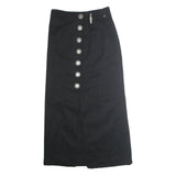 STOCKERPOINT Womens Black Polyester Straight Long Skirt Size M Button Detail