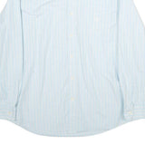 CHAPS Mens Blue & White Striped Shirt L Button-Down Collar Long Sleeve Formal